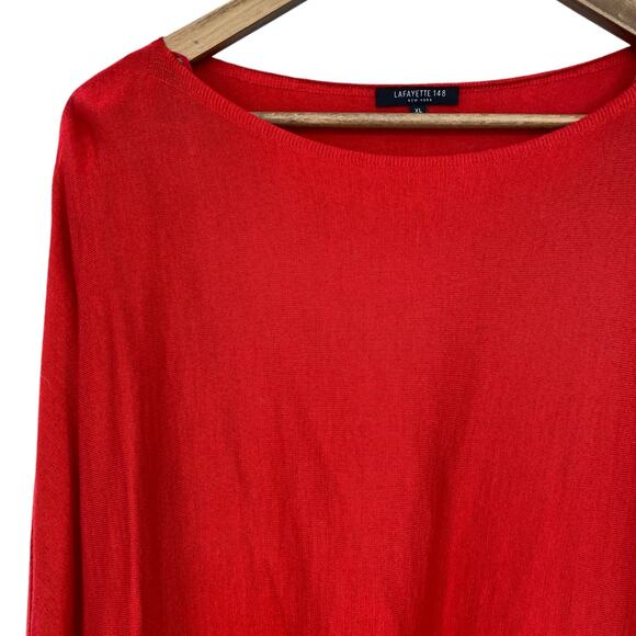 LAFAYETTE 148 NEW YORK Wool Silk Blend Dolman Long Sleeve Lightweight Sweater XL - Picture 4 of 8